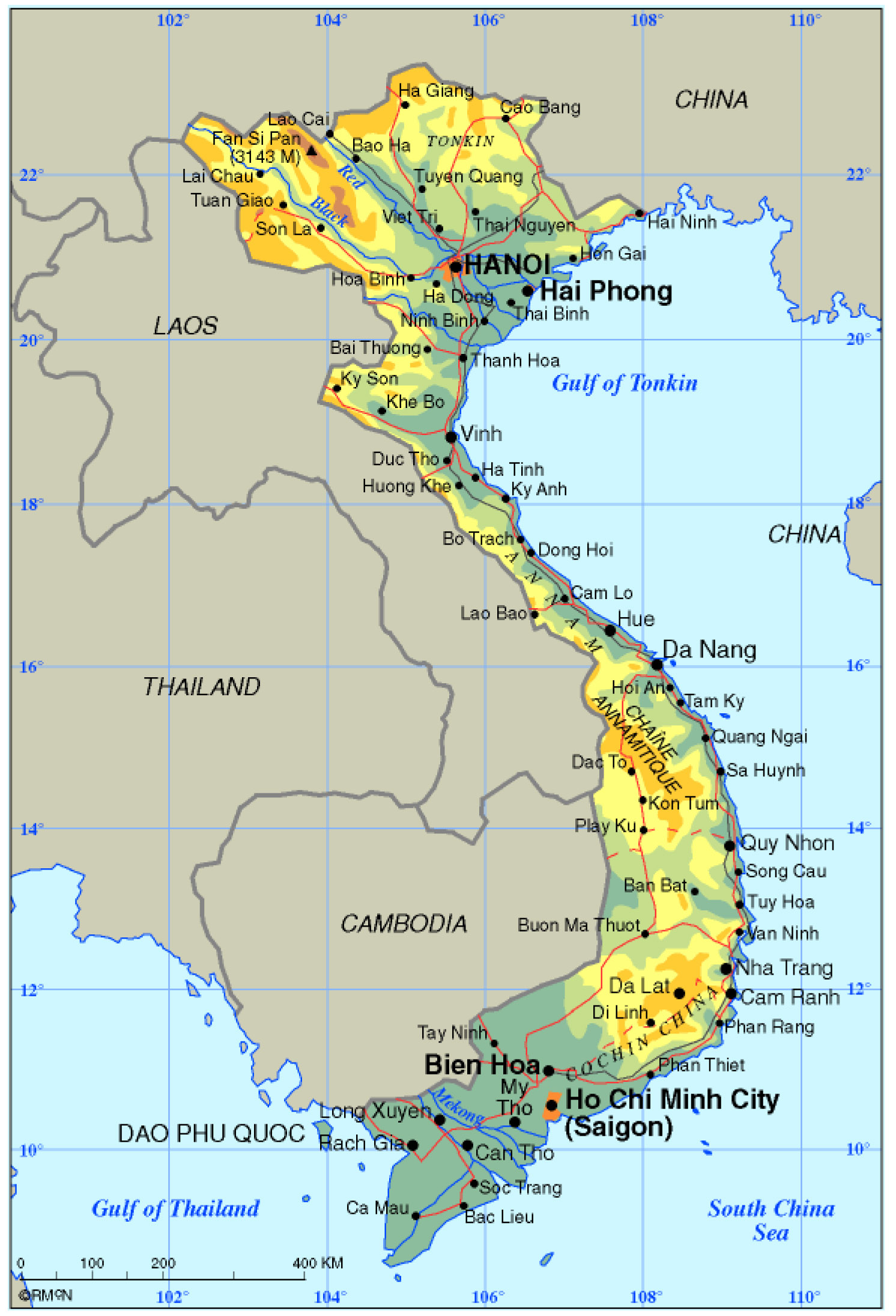 タイ と ベトナム 地図